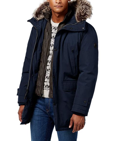 michael kors men's quilted bib parka|Michael Kors Men's MMK791896 Heavyweight Hooded Snorkel .